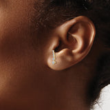 14K Lab Grown Diamond Ear Climber Earrings 0.124CTW