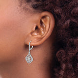 14K White Gold Lab Grown Diamond Fancy Leverback Earrings 0.556CTW