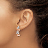 14K Two-Tone Lab Grown Diamond SI1/SI2, G H I, Earrings 0.19CTW