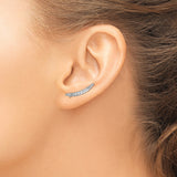 14K White Gold Lab Grown Diamond Ear Climber Earrings 0.228CTW