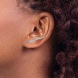 14K White Gold Lab Grown Diamond Ear Climber Earrings 0.49CTW