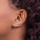 14K White Gold Lab Grown Diamond Ear Climber Earrings 0.504CTW