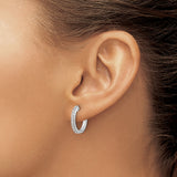 14K White Gold Lab Grown Diamond SI1/SI2, G H I, Hinged Hoop Earrings 0.98CTW