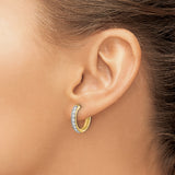 14K White Gold Lab Grown Diamond SI1/SI2, G H I, Hinged Hoop Earrings 0.98CTW