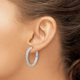 14K Lab Grown Diamond SI1/SI2, G H I, Hinged Hoop Earrings 1.95CTW