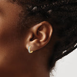 14K Lab Grown Diamond Milgrain Hinged Hoop Earrings 0.347CTW
