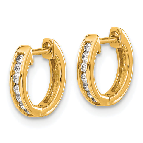 14K Lab Grown Diamond Hinged Hoop Earrings 0.14CTW
