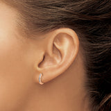 14K Lab Grown Diamond SI1/SI2, G H I, Hinged Hoop Earrings 0.14CTW