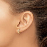 14K Lab Grown Diamond SI1/SI2, G H I, Hinged Hoop Earrings 0.14CTW