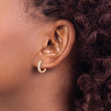 14K Lab Grown Diamond SI1/SI2, G H I, Hinged Hoop Earrings 0.245CTW
