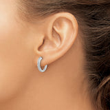 14K Lab Grown Diamond SI1/SI2, G H I, Hinged Hoop Earrings 0.248CTW
