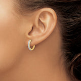 14K Lab Grown Diamond SI1/SI2, G H I, Hinged Hoop Earrings 0.248CTW