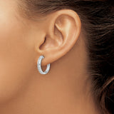 14K Lab Grown Diamond SI1/SI2, G H I, Hinged Hoop Earrings 0.495CTW