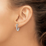 14K Lab Grown Diamond SI1/SI2, G H I, Hinged Hoop Earrings 0.243CTW