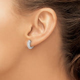 14K White Gold Lab Grown Diamond Hinged Hoop Earrings 0.776CTW
