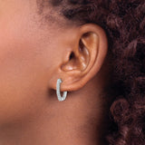 14K White Gold Lab Grown Diamond SI1/SI2, G H I, Hinged Hoop Earrings 0.505CTW