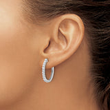 14K Lab Grown Diamond SI1/SI2, G H I, Hinged Hoop Earrings 0.72CTW