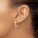 14K Lab Grown Diamond Hinged Hoop Earrings 0.75CTW