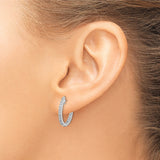 14kw Oro Spotlight Lab Grown Dia. SI+, H+, In/Out Hinged Hoop Earrings 0.5CTW