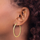 14ky Oro Spotlight Lab Grown Dia. SI+, H+, In/Out Hoop Earrings 0.656CTW