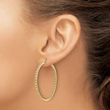 14ky Oro Spotlight Lab Grown Dia. SI+, H+, In/Out Hoop Earrings 0.656CTW