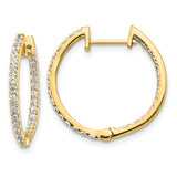 14ky Oro Spotlight Lab Grown Dia. SI+, H+, In & Out Hinged Hoop Earrings 0.816CTW