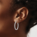 14K Lab Grown Diamond In/Out Hoop Earrings 0.5CTW