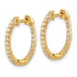 14ky Oro Spotlight Lab Grown Dia. SI+, H+, In and Out Hinged Hoop Earrings 0.492CTW