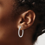 14kw Oro Spotlight Lab Grown Dia. SI+, H+, In/Out Hinged Hoop Earrings 0.744CTW