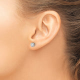 14K White Gold Lab Grown Diamond Cluster Post Earrings 0.32CTW