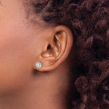 14K White Gold Lab Grown Diamond Cluster Post Earrings 0.32CTW