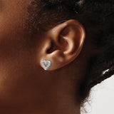 14K White Gold Lab Grown Diamond SI1/SI2, G H I, Heart Earrings 0.5CTW
