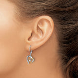 14K Two-Tone Lab Grown Diamond Heart Leverback Earrings 0.198CTW
