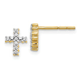 14K White Gold Lab Grown Diamond SI1/SI2, G H I, Cross Post Earrings 0.192CTW