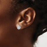 14K Lab Grown Diamond Fleur de Lis Post Earrings 0.162CTW