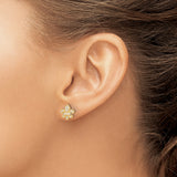 14K Lab Grown Diamond Fleur de Lis Post Earrings 0.162CTW