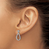 14K White Gold Lab Grown Diamond Teardrop Post Earrings 0.252CTW