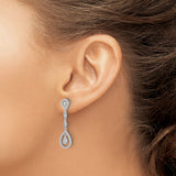14K White Gold Lab Grown Diamond Teardrop Dangle Earrings 0.33CTW