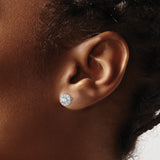 14K White Gold Lab Grown Diamond SI1/SI2, G H I, Round Halo Earrings 1CTW