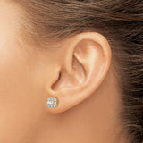 14K Lab Grown Diamond SI1/SI2, G H I, Cushion Halo Earrings 1.044CTW