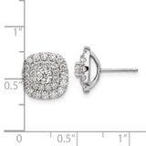 14K White Gold Lab Grown Diamond  SI1/SI2, G H I, Double Halo Earrings 1.508CTW
