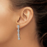 14K White Gold Lab Grown Diamond SI1/SI2, G H I, Teardrop Earrings 0.792CTW