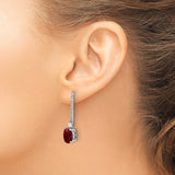14K White Gold Lab Grown Diamond & Created Ruby Earring Jackets 0.49CTW