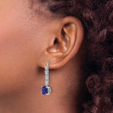 14K White Gold Lab Grown Diamond & Created Blue Sapphire Earring Jackets 0.672CTW