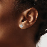 14K White Gold Lab Grown Diamond SI1/SI2, G H I, Star Post Earrings 0.494CTW