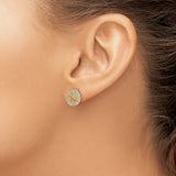14K Lab Grown Diamond SI1/SI2, G H I, Circle Star Post Earrings 0.44CTW