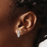 14K White Gold Lab Grown Diamond SI1/SI2, G H I, Leaf Post Earrings 0.378CTW