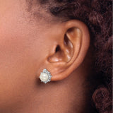 14K White Gold Lab Grown Diamond SI1/SI2, G H I, FWC Pearl Post Earrings 0.618CTW