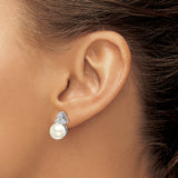 14K Lab Grown Diamond SI1/SI2, G H I, FWC Pearl Post Earrings 0.63CTW