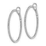 14K White Gold Lab Grown Diamond SI1/SI2, G H I, In & Out Hoop Earrings 1.008CTW
